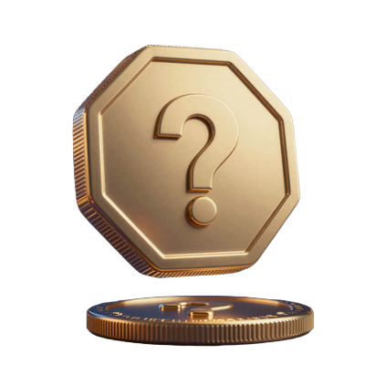 Goldene Fragezeichen-M&uuml;nze als Symbol f&uuml;r das Total Casino Hilfe-Center